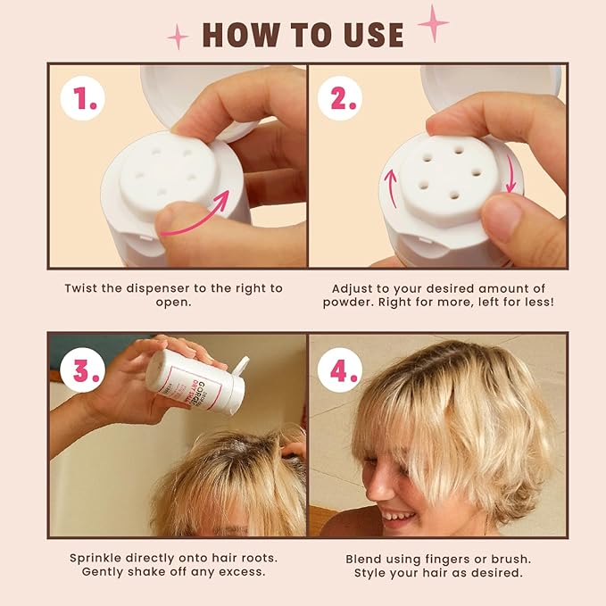 Handmade Heroes Non Aerosol Dry Shampoo Volume Powder 1.8oz, 100% Natural & Vegan For Dark Hair & Brunette Hair (2 pc set)