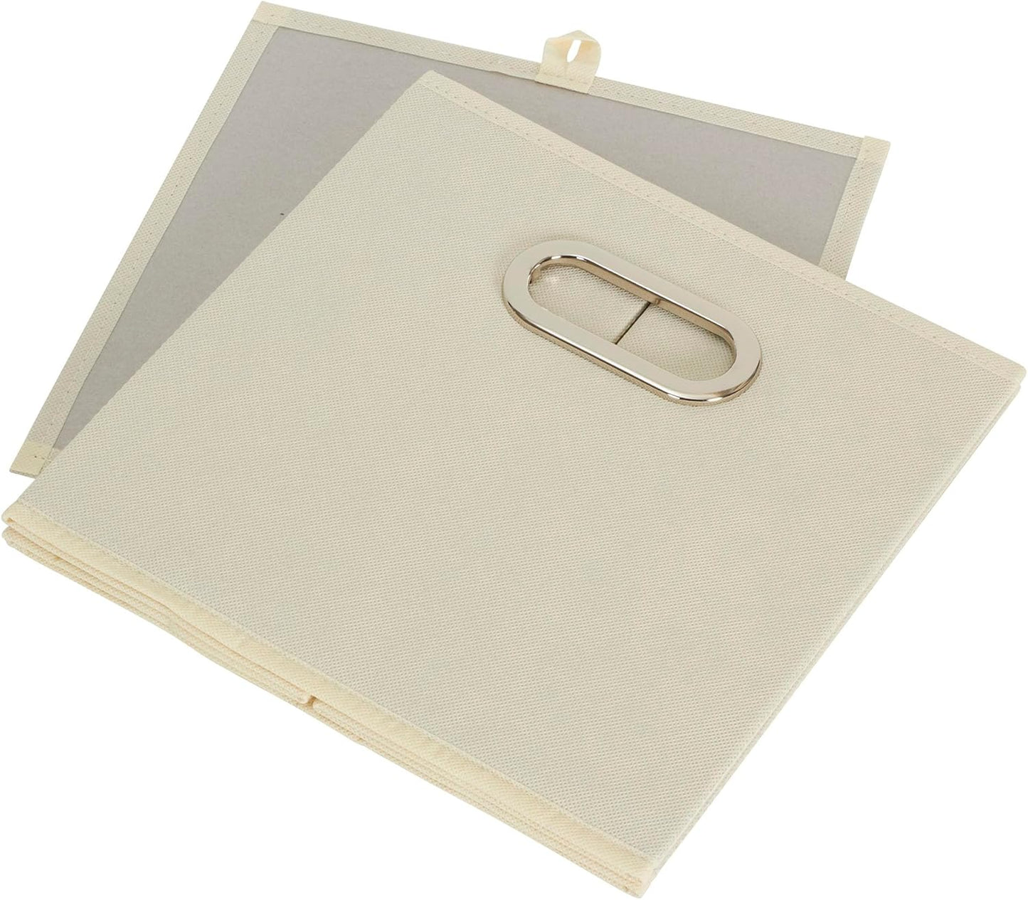 Household Essentials 82-1 Foldable Fabric Storage Bins | Set of 6 Cubby Cubes with Handles | Natural (Pack of 6)