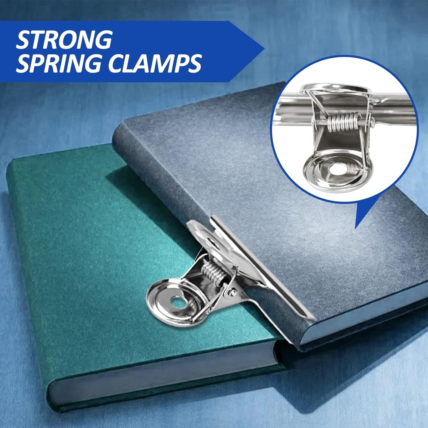 20 Pack Large Metal Hinge Clips 2 Inches Bull Hinge Paper Clips for Crafts, Photo, Drawing, Food Bags at Home, Office, School, Shop - Silver, 51mm