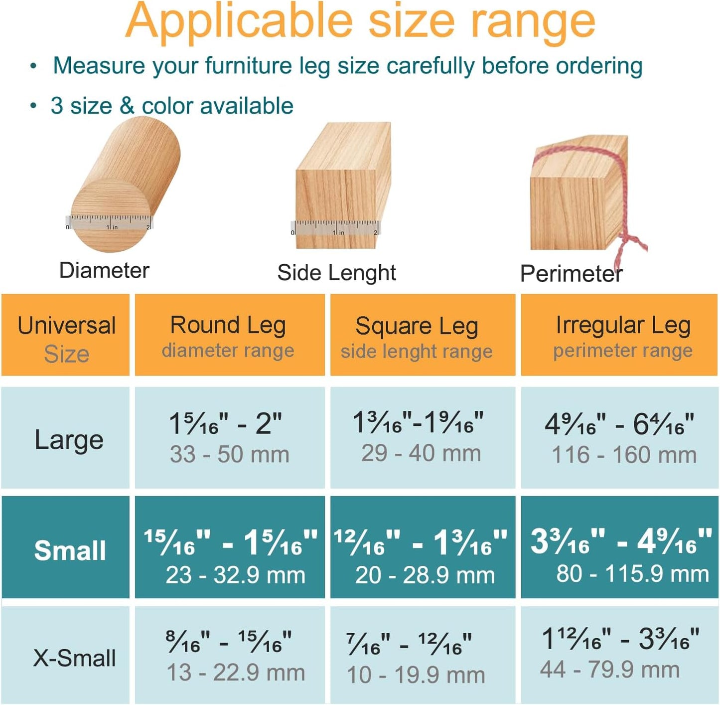 32 Pcs Chair Leg Protectors for Hardwood Floors, OASMU Silicone Felt Furniture Pads for Scratch and Noise Prevention, Smooth Moving (Small Fit: 0.9'' - 1.29'')