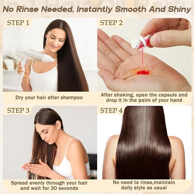 Hair Oil Perfume - 40 Pcs Hair Perfume & Oil Serum Treatment Avocado Nourishing Shining for Women Man Frizz Dry Damaged Hair, Leave-in Serum Long Lasting Scent (Tropical Sunset)