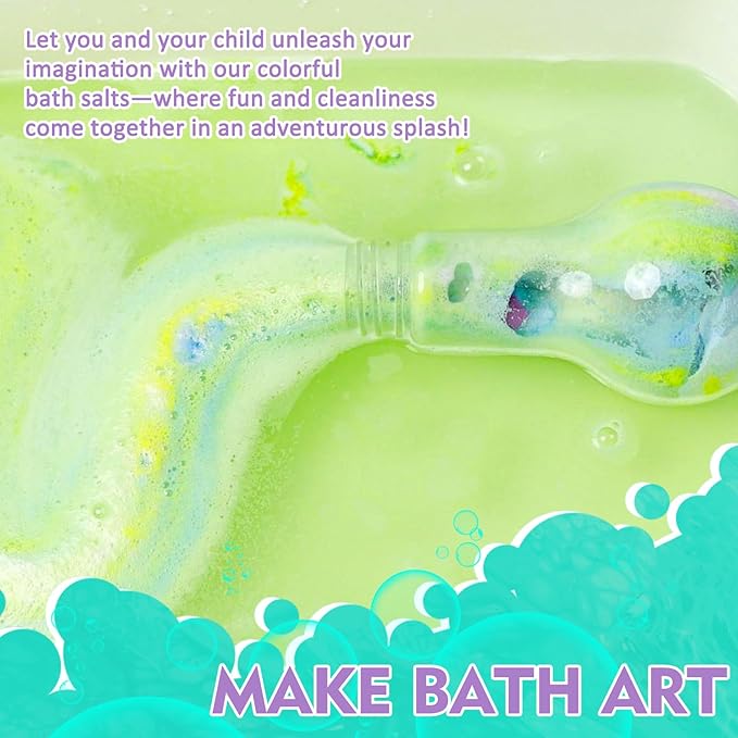 Kids Bath Bombs, 6 Pack Fizzy Bubble Bath Explosions, Large Bubble Volume Colorful Burst Bath Bombs for Kids, Scientific & Magical Bath Time Buddy, Fun & Educational Kids Bath Experience