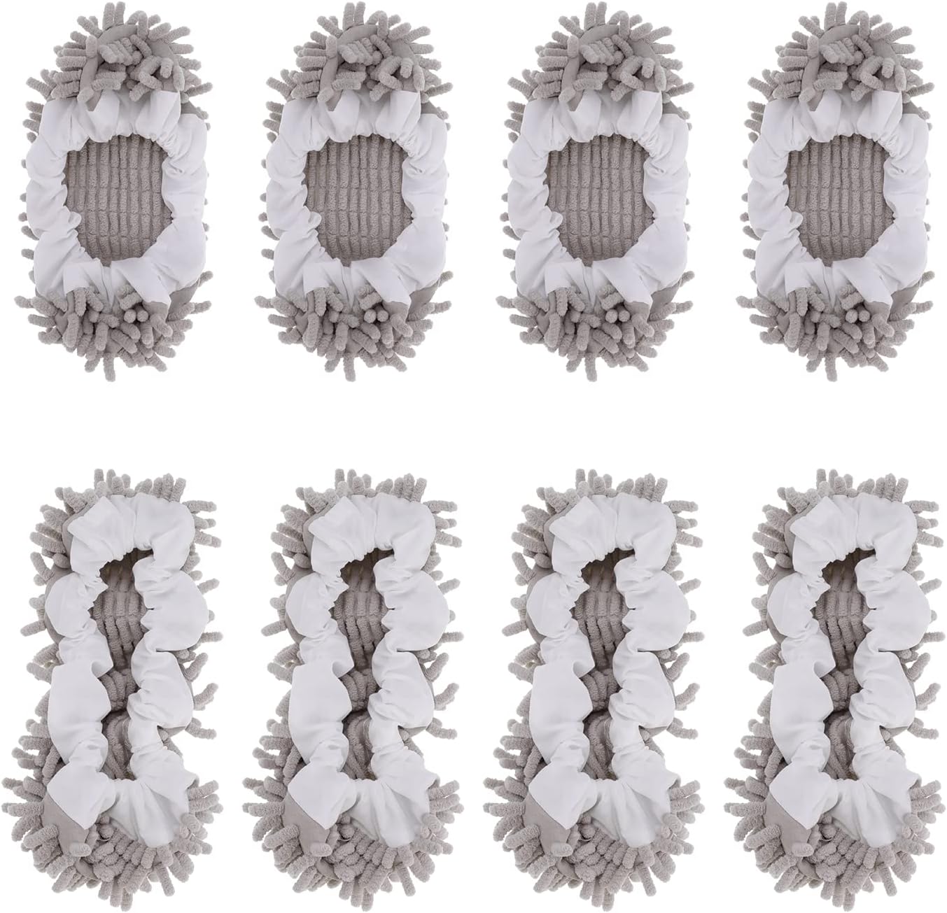 8 Pcs Mop Slippers Socks Floor Cleaning,Microfiber Shoe Covers dust Washable Reusable for Woman Man House Kitchen (Grey)