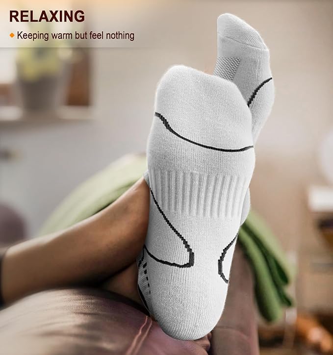 BULLIANT Men Running Socks 6Pairs-Ankle Athletic Socks Wicking Cushioned for Men Walking-Arch Compression Support