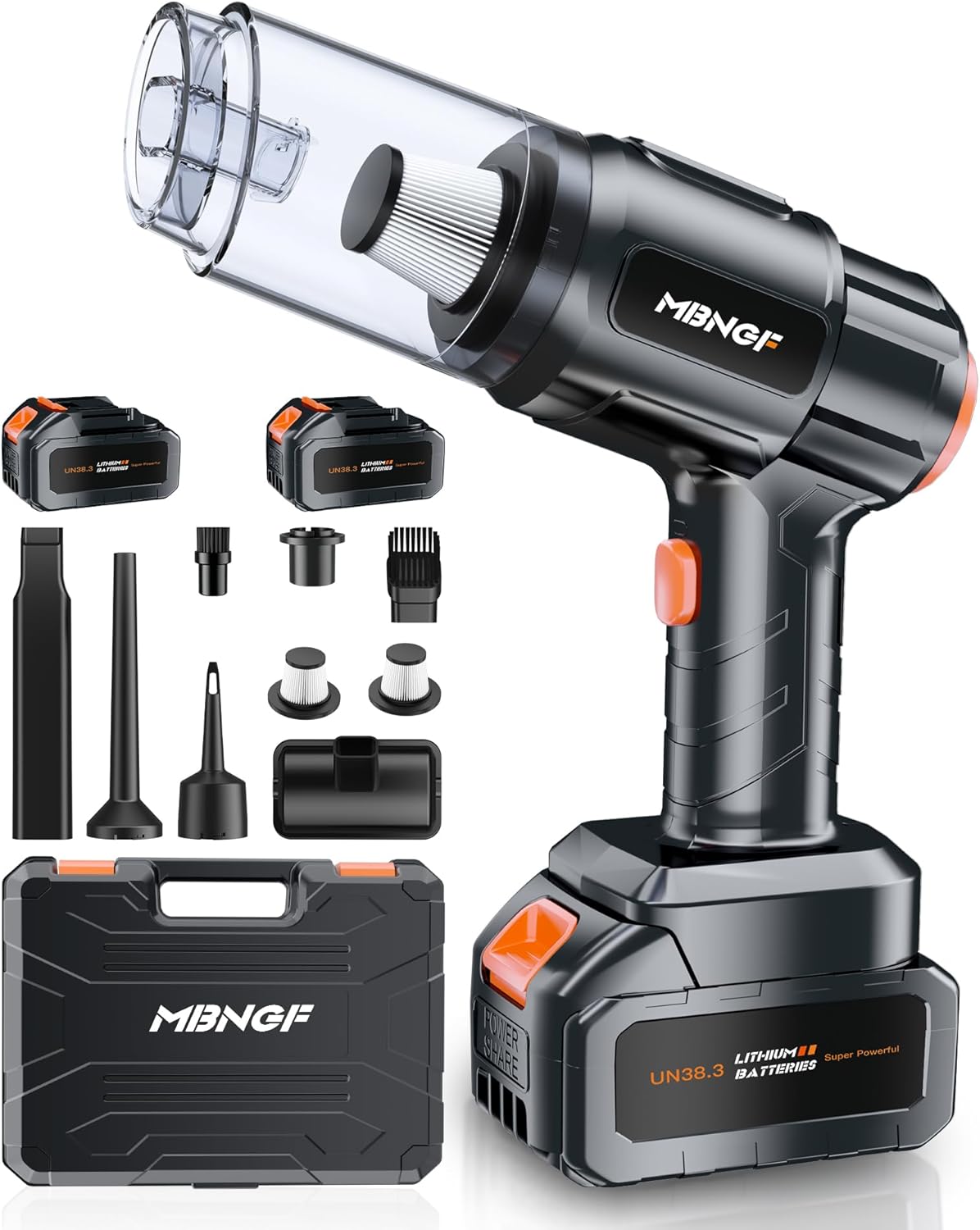 Car Vacuum Portable Cordless,35000PA High Power Suction & Blower, Wireless Handheld Vacuum Cleaner for Car, Home, Office, Pet（Warm Radiance Black）