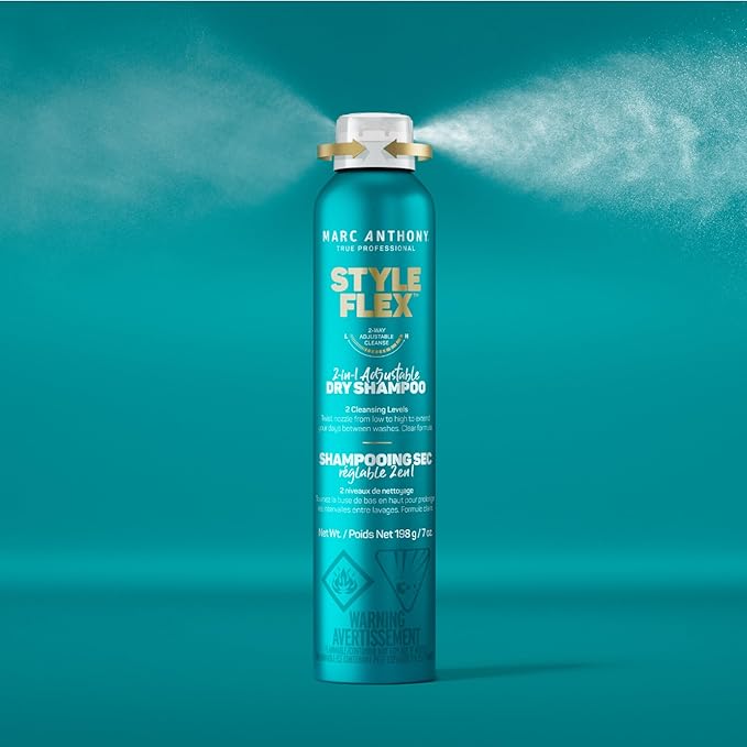 Marc Anthony Dry Shampoo for Women & Men, Style Flex 2-in-1 Adjustable Spray - 2 Cleaning Levels Dry Shampoo for Refreshed, Well-Groomed Hair Between Washes - All Hair Colors, 7 oz