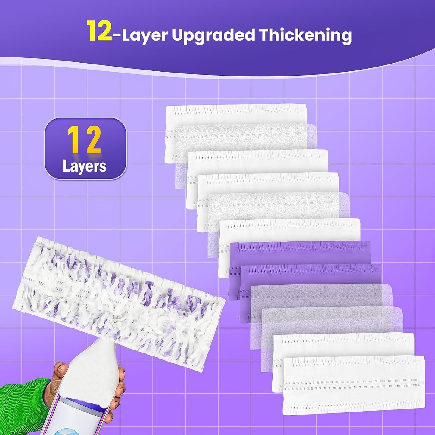 40 Pack Power Mop Pad Refills for Swiffer Power Mop Refills Pads Multi-Surface, Disposable PowerMop Refills Pads Replacement Spray Mopping Kit for Floor Cleaning