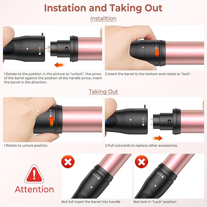 6 in 1 Curling Iron,Curling Wand Set and Thermal Brush Hair Tool