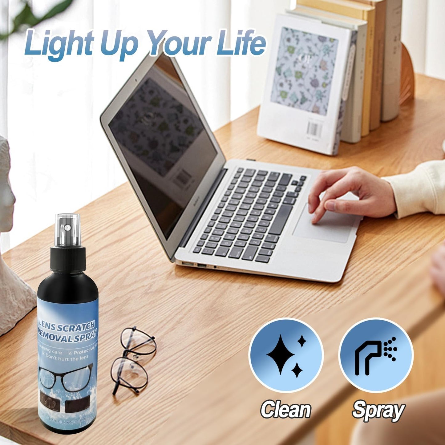 2PCs Lens Scratch Remover for Eye glasses, Lens scratch removal spray,Eyeglass Scratch Remover,Glasses Windshield Repair Fluid