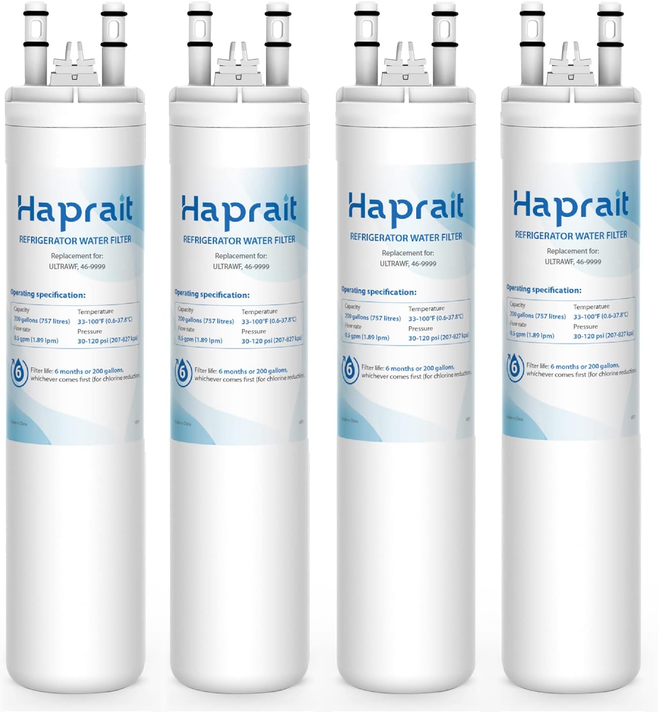 HP005 Replacement for Frigidaire ULTRAWF, Pure Source Ultra, Kenmore 9999, 469999, 46-9999, A0094E28261 Water and Ice, Height 11 inches, 4 Count