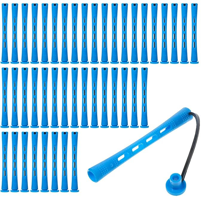 60Pcs Perm Rods, Perm Rods for Short Hair, Hairs Rollers for Women Plastic Cold Curling Rod Wave Hairing Roller with Clip, Perms Papers Heatless for Natural Hair Long Short Hairing Styling Tool