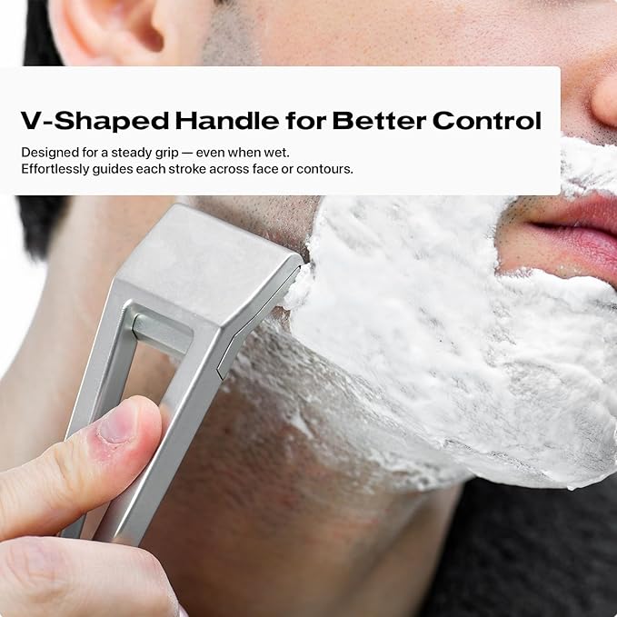 HYPE X1 Safety Razor Custom Pro Set - Magnetic Comfort (C), Sensitive (S) & Ultra-Close (UC) Shave Settings, 20 Non-Proprietary Blades - Single Blade Gentle Shaving Razors For Men and Women - Silver