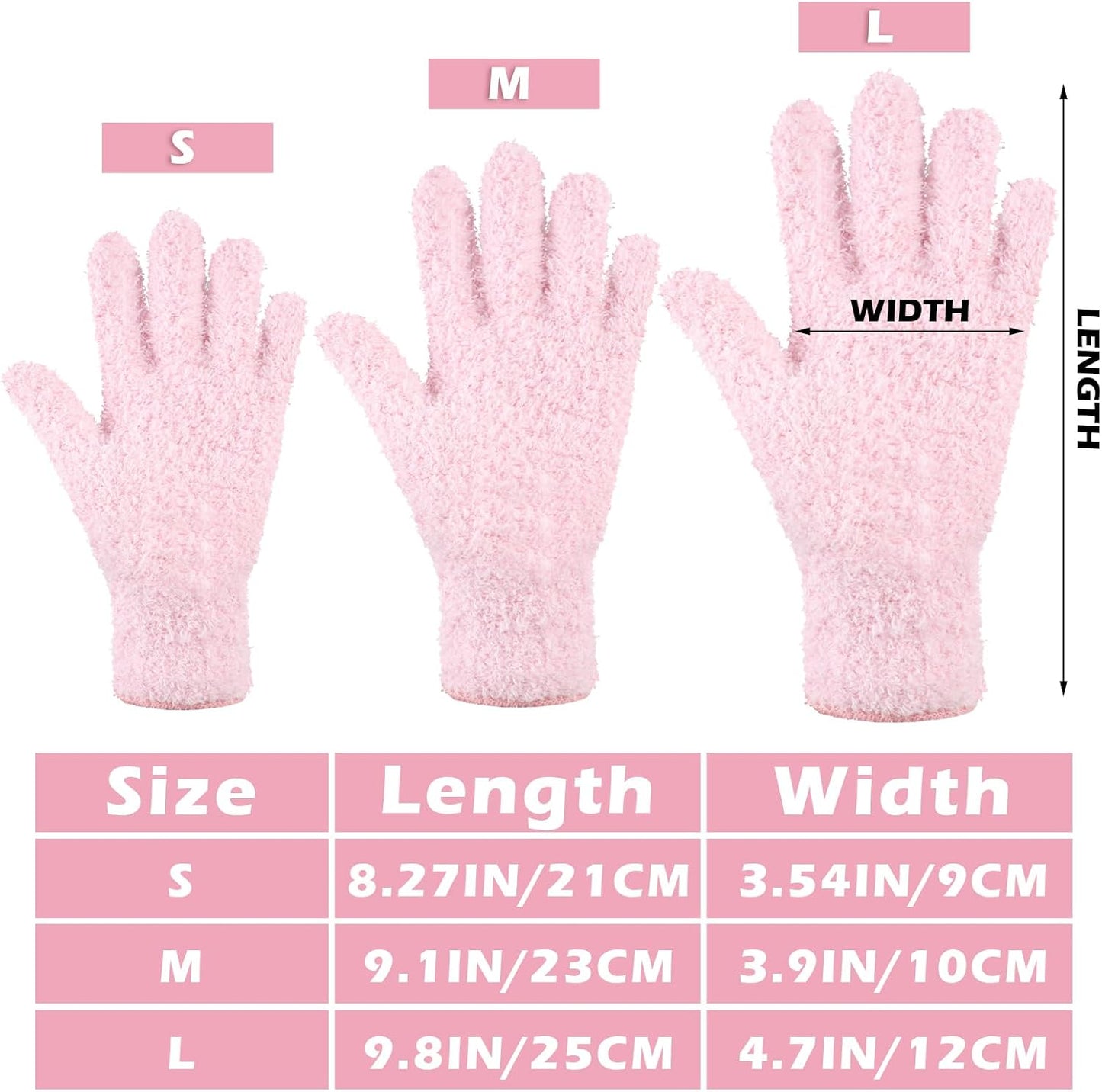Patelai 3 Pairs Microfiber Plant Dusting Gloves Leaf Cleaning Gloves for Indoor Plants, Blinds, Furniture, House(Medium,Pink, Nude, White)