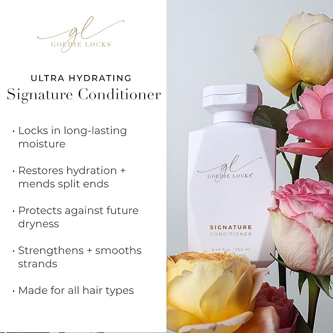 Goldie Locks Ultra Hydrating Shampoo & Conditioner Set - Sulfate-Free, Paraben-Free - for Frizz Control, Shine & Strength - Color & Extension Safe - Protein-Free - 2 x 8.45 fl oz (Packaging May Vary)