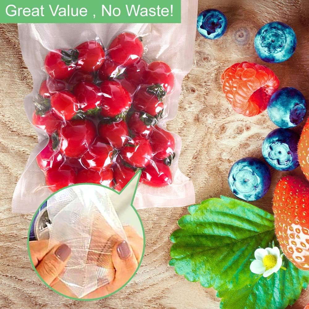 O2frepak 100 Quart Size 8" x 12"Vacuum Sealer Bags with BPA Free and Puncture Prevention,Vacuum Seal Freezer Bags,Great for Sous Vide Vaccume Sealer PreCut Bags