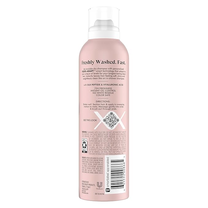 Nexxus Advanced Invisible Clean Dry Shampoo for Instant Oil Control & 72-Hour Freshness with Flexx-Adapt Technology 5 oz