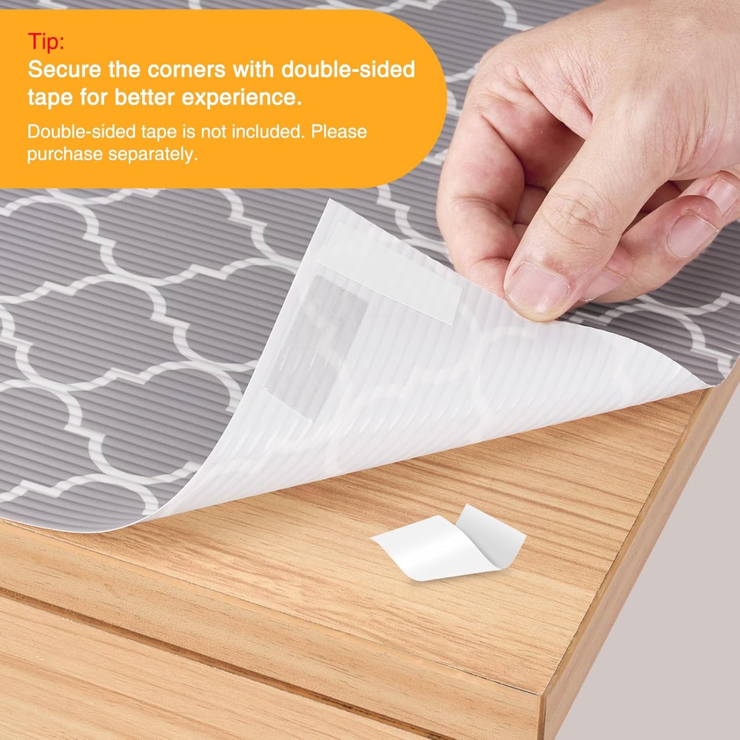 Glotoch Shelf Liner 12" x 30 ft. - Non Adhesive Refrigerator, Kitchen, Drawer Liners, Waterproof and Durable Fridge Table Place Mats for Cupboard, Cabinet, Drawer Liner, Quatrefoil Gray