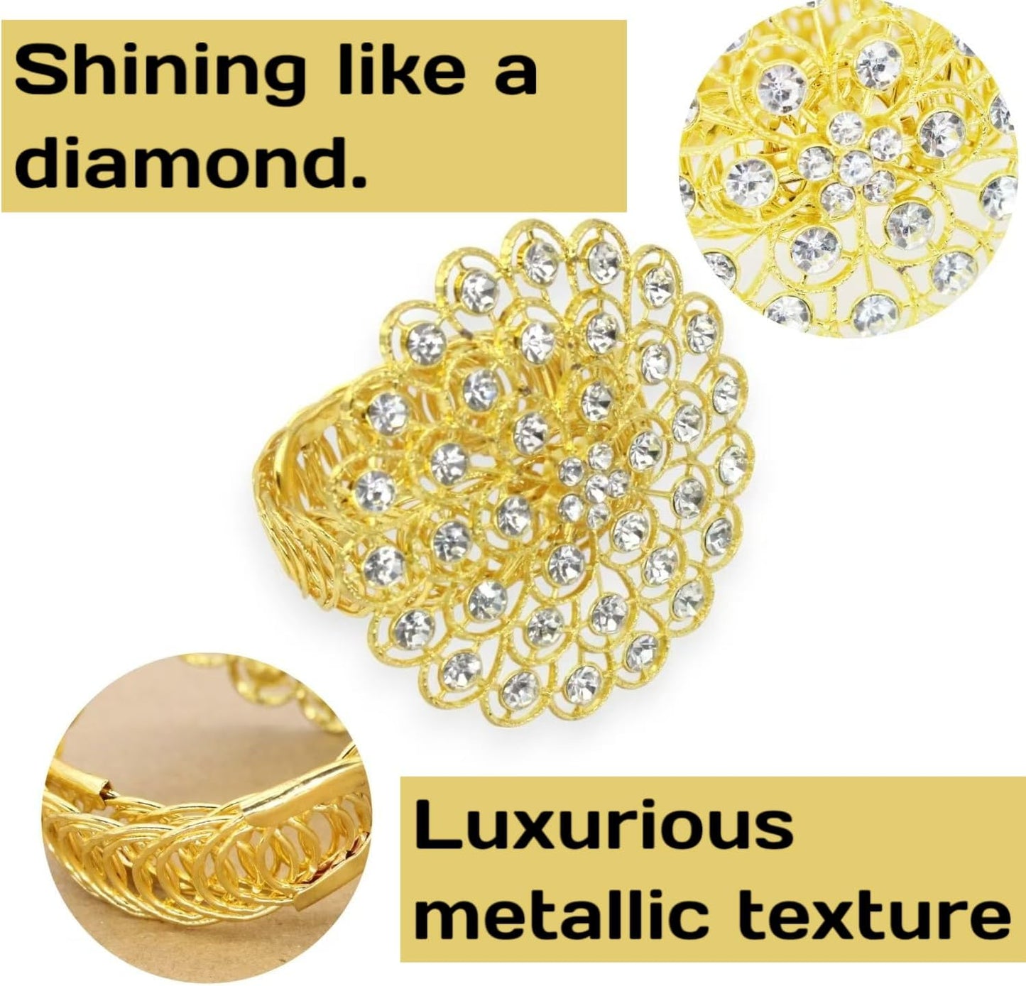 2 Pack Crystal Flower Curtain Tiebacks – Decorative Spring Wire Buckle Clips with Sparkling Rhinestone Flower Design, No Drilling, Easy Fit for Drapes & Sheers