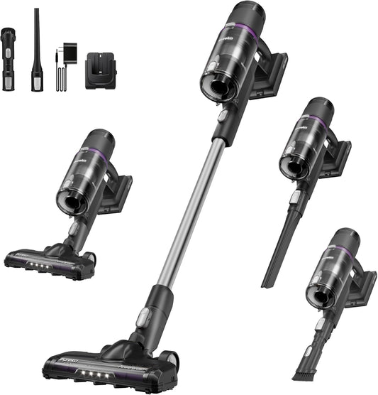 Eureka Cordless Vacuum Cleaner Lightweight, Stick Vacuum Rechargeable for Hardwood, Pet Hair, Black, ReactiClean 410