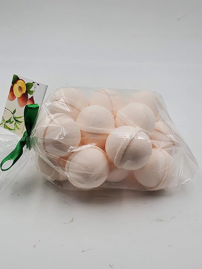 Spa Pure Peach Bath Bombs: Georgia Peach Bath Bomb Fizzies (14) 1 oz Each with Shea Butter, Ultra Moisturizing...Great for Dry Skin (Georgia Peach)