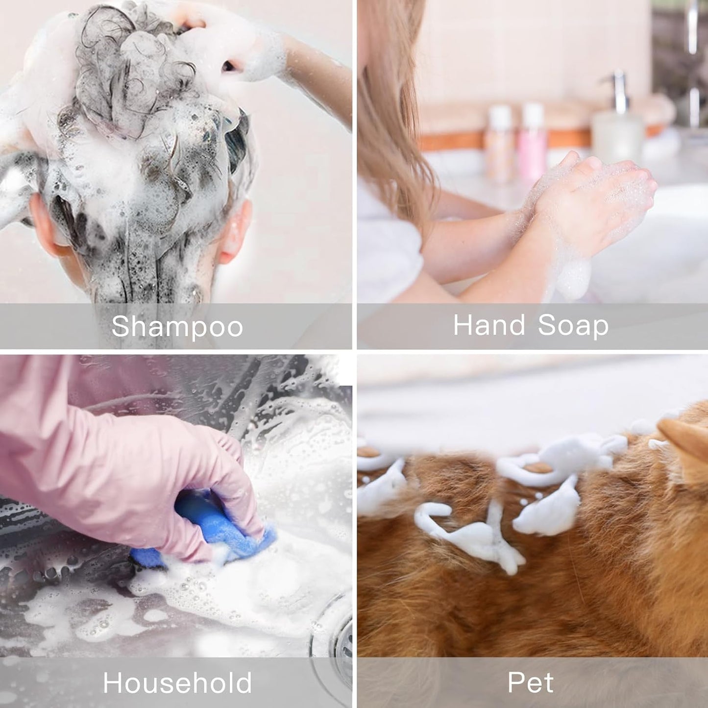 2 OZ Foam Bottle with Brush, Empty Foaming Dispensers to Travel for Soap, Shampoo (3pcs, 3colors)