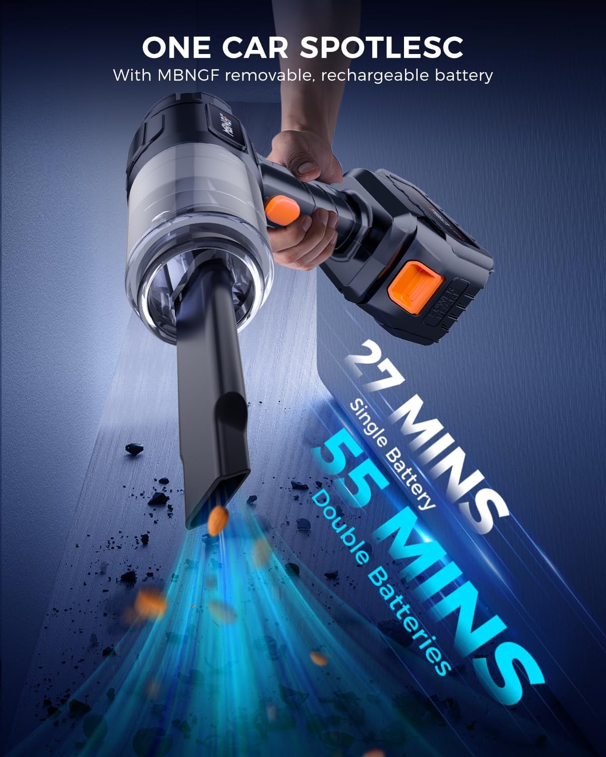 Car Vacuum Portable Cordless,35000PA High Power Suction & Blower, Wireless Handheld Vacuum Cleaner for Car, Home, Office, Pet（Warm Radiance Black）