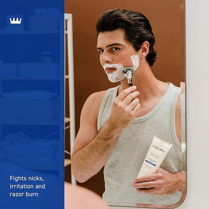 Cremo Shaving Cream, Barber Grade Cooling Shave Cream, Astonishingly Superior Ultra-Slick Shaving Cream for Men, Fights Nicks, Cuts and Razor Burn, 6 Fl Oz