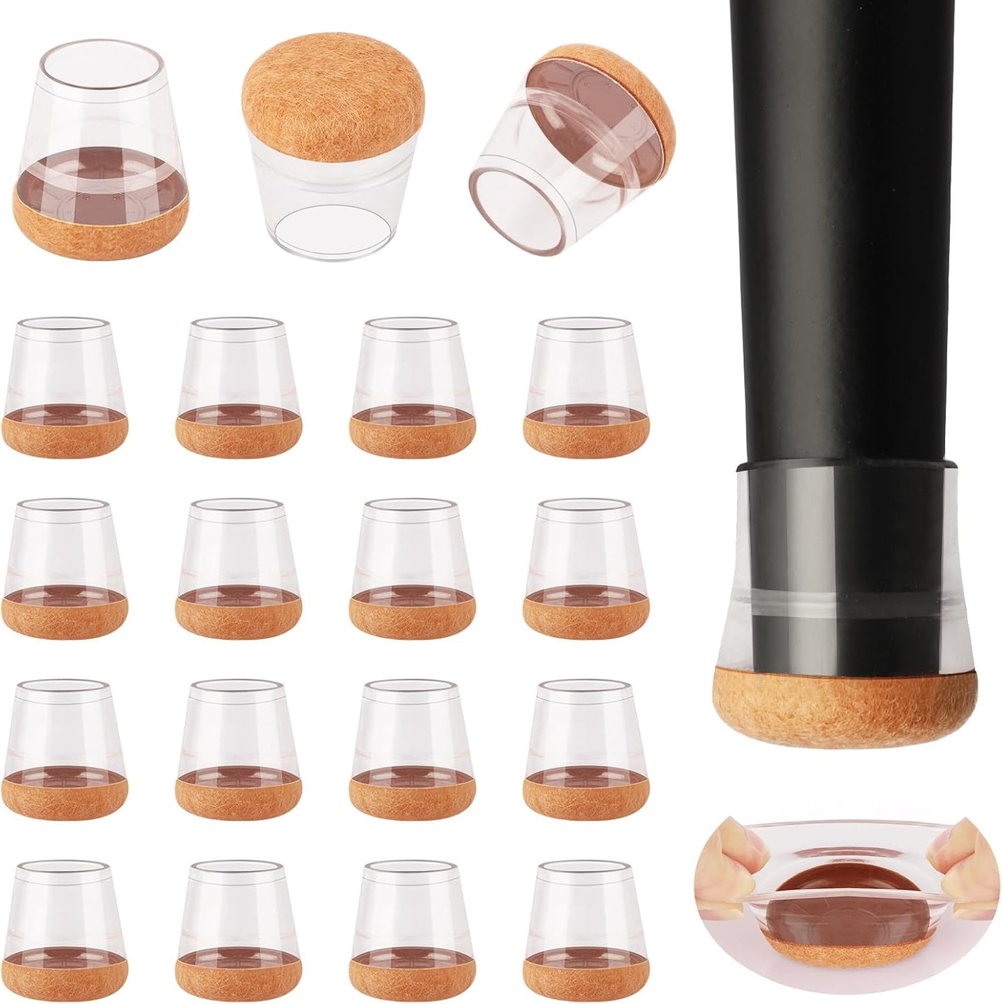 32 Pcs New Extra Small Chair Leg Protectors for Hardwood Floors, Silicone Chair Leg Floor Protectors, Chair Leg Caps Covers Protect Wooden Floors from Scratching, Thick, Won't Tear