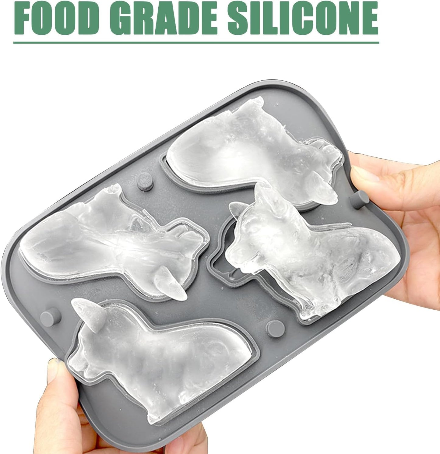 Corgi Dog gifts 3D Ice Cube Mold, Admaison Ice Cube Tray with Funnel for Cocktails, Bourbon,Brandy, Whiskey Gifts for Men, Silicone Fun Shapes Black (Corgi)