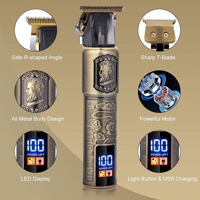 Hatteker Foil Shaver, Head Shaver Kit Beard Trimmer for Men Grooming Shaving Kit, Hair Trimmer, Cordless Head Shavers for Bald Foil Shavers Gifts for Him