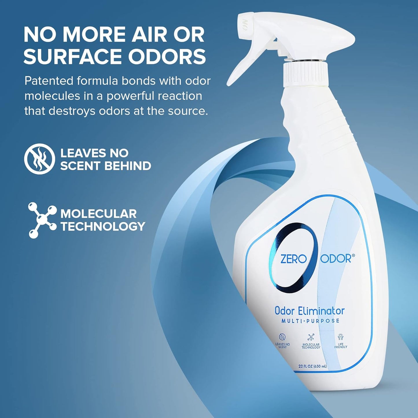 Zero Odor - Multi-Purpose Strong Odor Eliminator for Home, Office, Car, Bathroom, Hotel, Room Deodorizer, and Odor Neutralizer, 22Oz