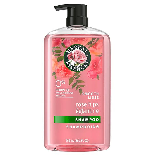 Herbal Essences Rose Hips Shampoo - Smooth, Shiny Hair with Vitamin E & Jojoba, Safe for Color Treated Hair, Floral Scent, Cruelty-Free, Dermatologist-Tested, 29.2 Fl Oz