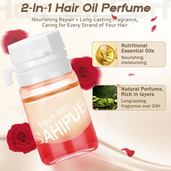 40 Pcs Hair Oil Perfume - 2 in 1 Hair Treatment Oil & Hair Perfume, Avocado Nourishing Moisturizing Shining for Frizz Dry Damaged Hair, Leave-in Hair Fragrance Serum, Long Lasting Scented