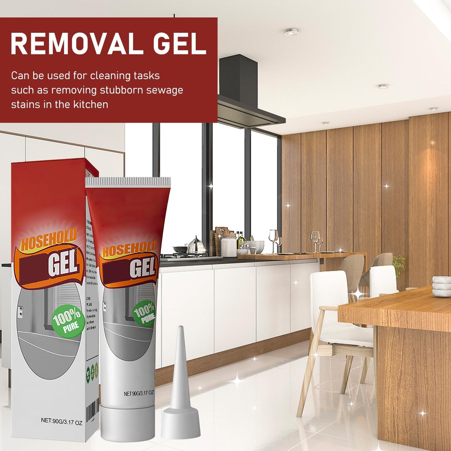 Nexa Remover Gel, Nuroclean Remover Gel Nexa, Powerful Household Cleaning Gel, Highly Effective In Penetration, Suitable For Bathroom And Kitchen Tile Gaps, Wall Cleaning (2 PCS)