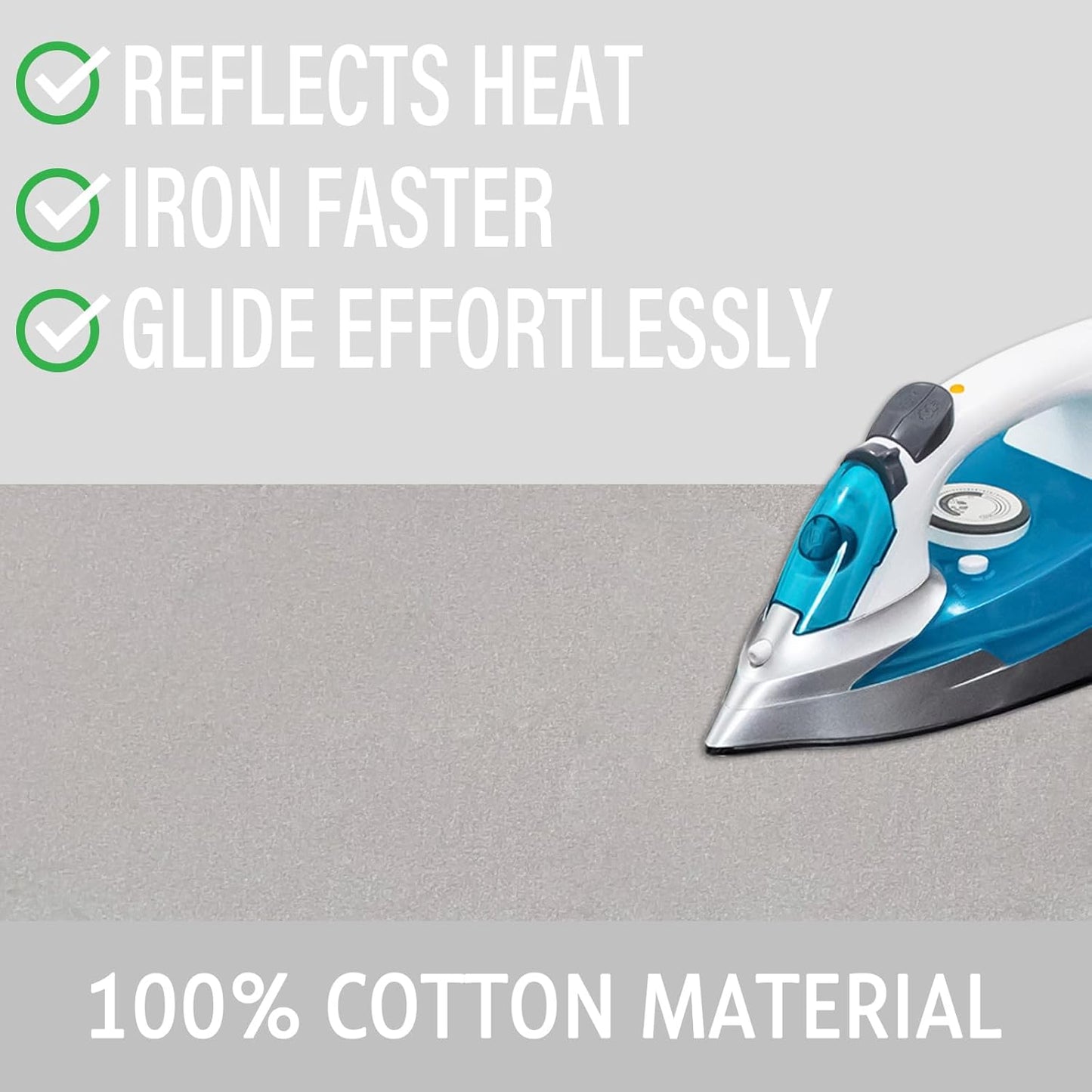 Ironing Board Cover and Pad 15x54 Inch Standard Ironing Board Cover with Elastic Edge and Hook and Loop Fasteners Scorch and Stain Resistant Cotton Ironing Covers with Thick Padding