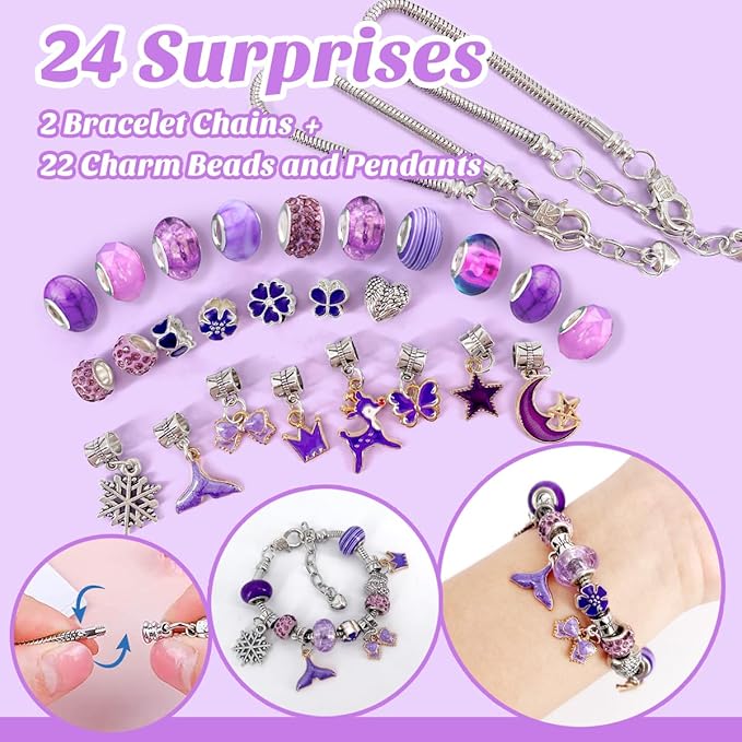 Mermaid & Unicorn Brand 24 Count Mermaid-Themed Kids Bath Bombs Set with Fruity Scents and Surprise Jewelry Inside