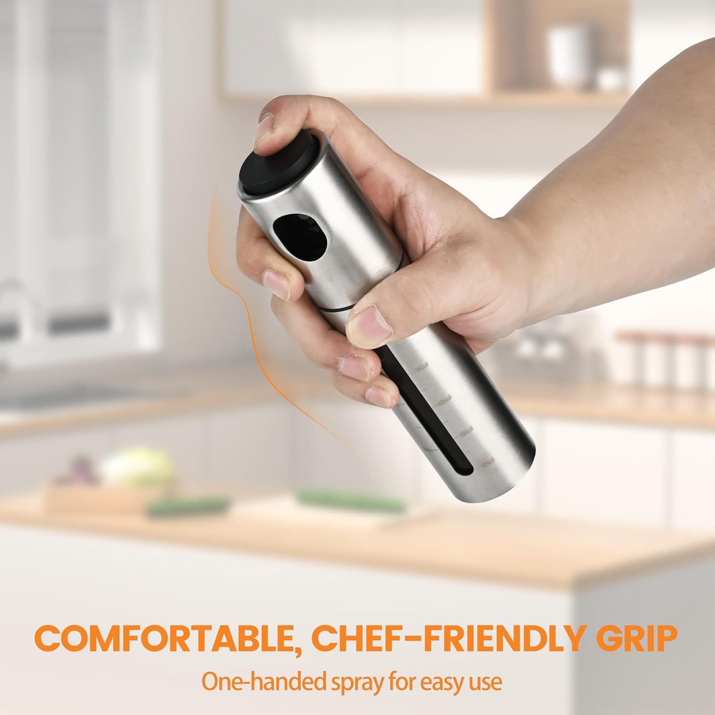 2 Pack Oil Bottle for Cooking,100ml Stainless Steel Cooking Oil Spray Bottle for Salads, BBQS and More,One-Handed Use (2 PCS)