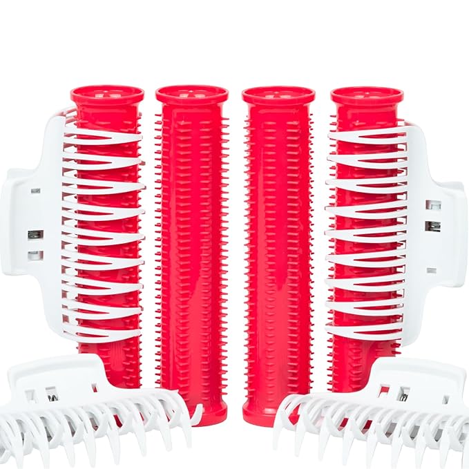 CALISTA Ion Hot Rollers for Long Hair | Hair Roller Clips Included | Heats to 230°F | Dual Voltage | Add Hands-Free Curls, Waves, and Volume (Pink Verbena, Long - 12)