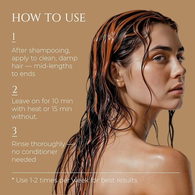 HADAT Liquid Silk Treatment – Premium Hair Mask for Dry Damaged Hair - Deep Conditioning Hair Mask with Macadamia, Argan Oil – Hydrating, Repair & Shine – Made in Israel – 10.1 Fl Oz