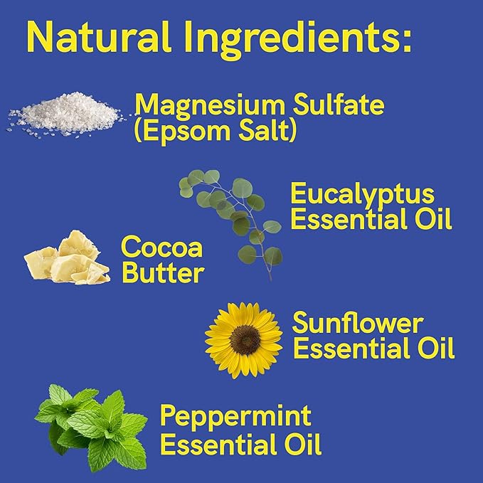 Zensah Sport Recovery Bath Bombs - Magnesium Epsom Salt for Soaking Sore Muscles, Birthday Gifts, Made in USA with Essential Oils, Peppermint and Eucalyptus Relaxation for Athletes, Men and Women