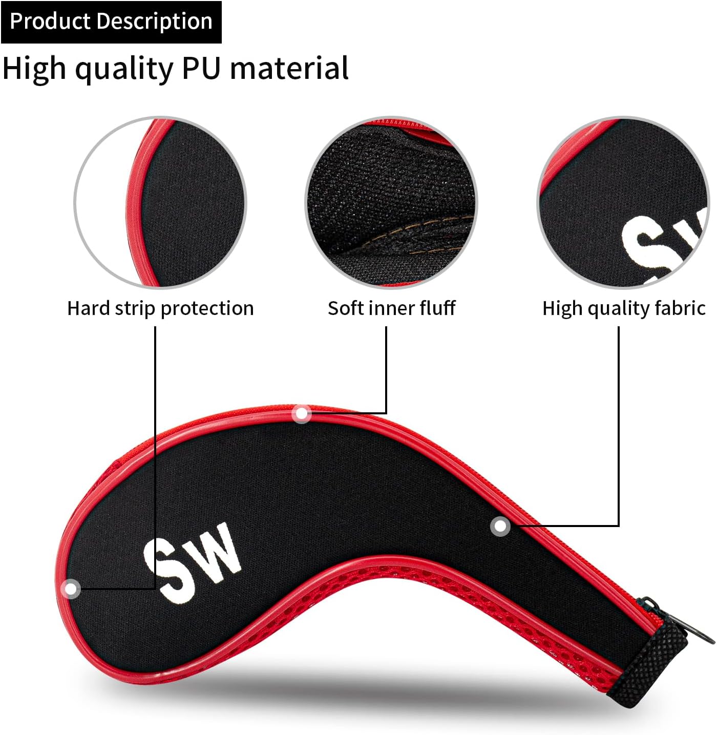 Golf 12pcs Thick Synthetic Golf Iron Head Covers Set Headcover Fit All Brands Callaway Ping Taylormade Cobra Etc. Also Custom Name