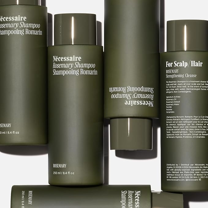 Nécessaire Rosemary Shampoo | Multi-Protien Strengthening Cleanse For Thinning Hair. For Women + Men. Good For All Hair Types/Textures. Free Of Sulfates. Color-Safe. 250 ml / 8.4 oz