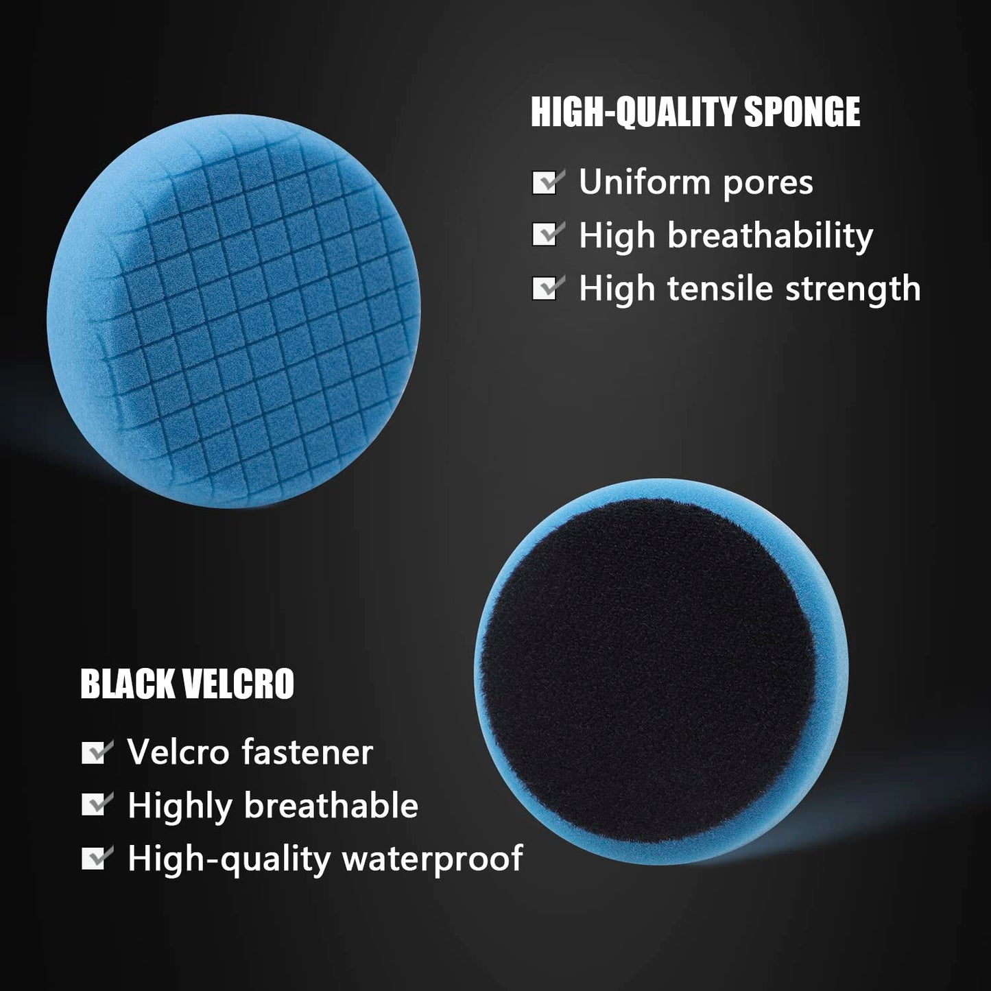 Green Heavy Cut Pad, Buffing Polishing Pads, SPTA 1Pc 3.5 Inch Face for 3 Inch 80mm Backing Plate Compound Buffing Sponge Pads for Car Buffer Polisher Compounding, Polishing and Waxing -FPTSS3G