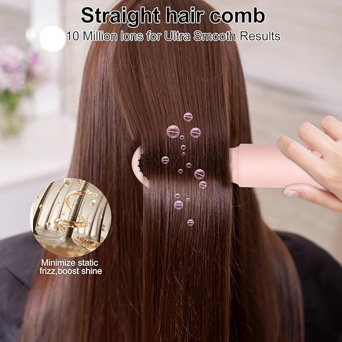 9-in-1 Negative Ionic Foldable Hot Air Blow Dryer Brush & Wrap Air Hair Styler Set, 110K RPM High Speed for Curling, Straightening, Fast Drying, Versatile Styling Tool, Holiday Gift for Women