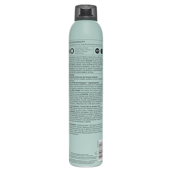 HASK Tea Tree Invigorating Dry Shampoo for Oily, Itchy Scalps – Absorbs Oil, Rebalances Scalp, Hypoallergenic, No Sulfates or Parabens, Cruelty-Free – 8.1oz