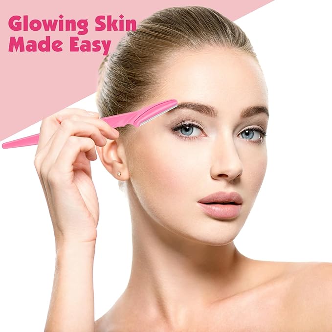 88 Pcs Eyebrow Razors & Face Razors for Women in Storage Jar – 4 Color Dermaplane Razor for Women Face & Men, Safe Face Shaver with Protective Covers