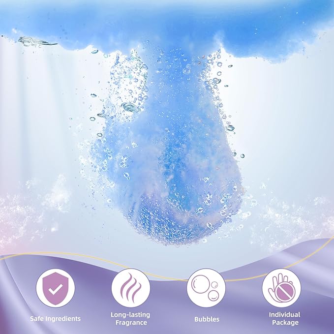 TranquilBliss Bath Bombs for Women, 50 PCS Set with 10 Rich Scents, Natural Bubble Bathbombs, Dry Skin Moisturizing, Present for Christmas, Mother’s Day, Birthday, for Mom, Wife, Her, Girls