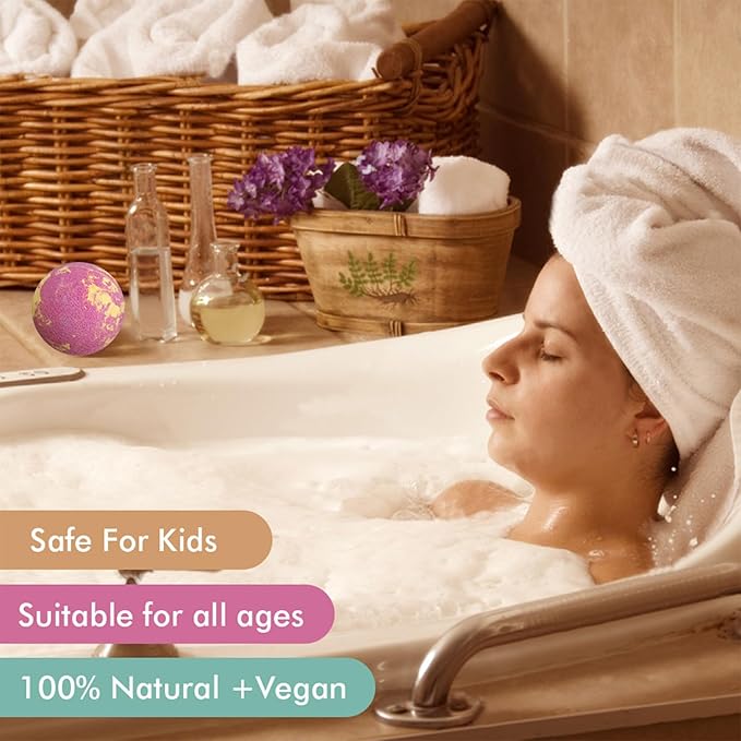 RoseFlower Bath Bombs Gift Set, 12pcs Colorful Bath Bombs, Handmade & Plant Essence, Plant Essential Oil Extraction, Home Bath to Moisturize Skin, Perfect SPA Gift for Women