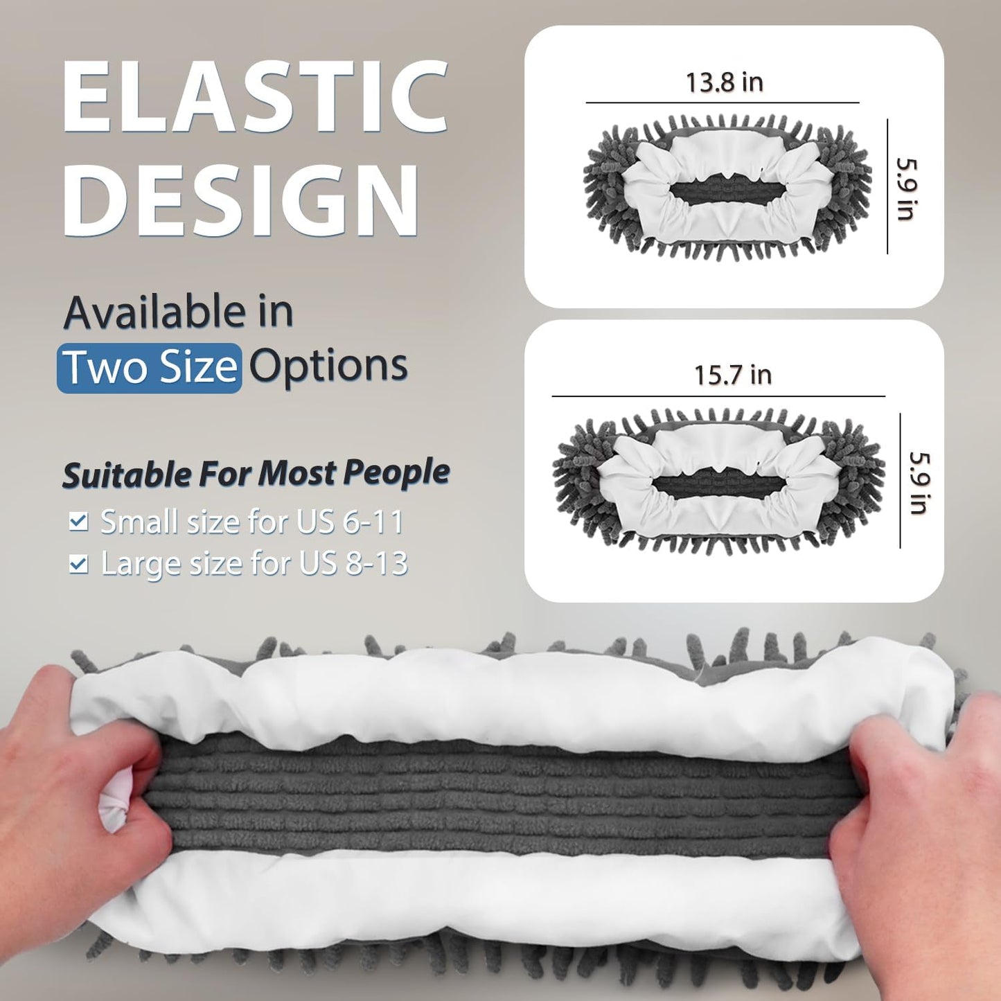 8 Pcs Mop Slippers Socks Floor Cleaning,Microfiber Shoe Covers dust Washable Reusable for Woman Man House Kitchen (Dark Grey)