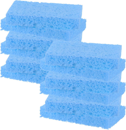 12-Pack Kitchen Sponges, Condense Eco Cellulose Non-Scratch Scrub Heavy Sponge for Kitchen/Household/Bathroom, Clean Tough Messes Dish Scrubber [Blue]